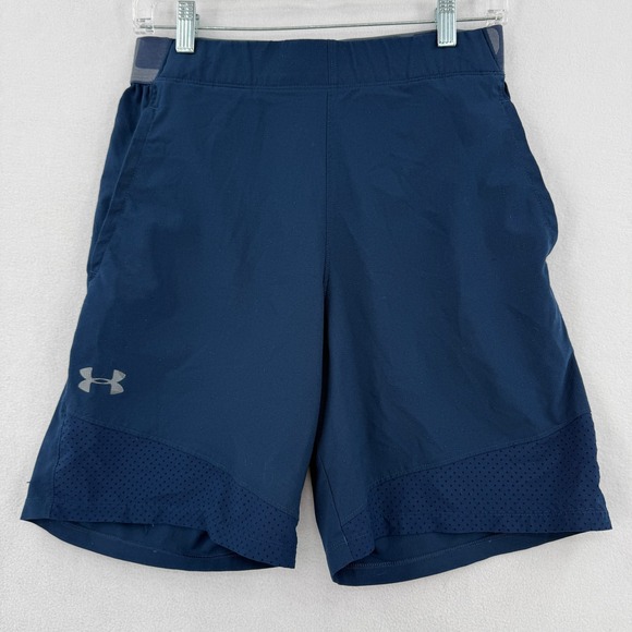 Under Armour Other - Under Armour HeatGear Fitted Training Shorts Mens M Navy Blue Mesh Athletic